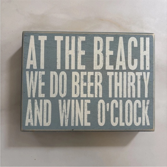 Other - Primatives By Kathy Beach Beer Thirty Wine O'Clock -shadow box